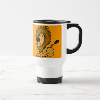 De Viaje AQ- taza divertida del dibujo animado del león