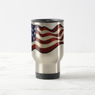 De Viaje Bandera americana que agita la taza terma
