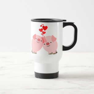 De Viaje Cerdos lindos del dibujo animado en taza del