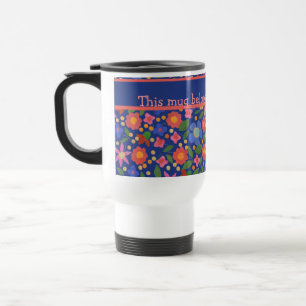 De Viaje Estilo bonito del arte popular floral en la taza