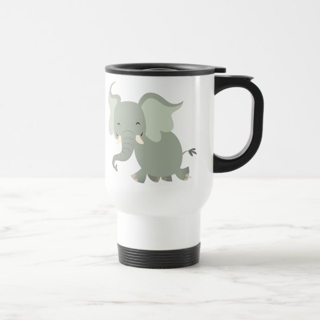 De Viaje Feliz taza linda del viajero del elefante del (Derecha)