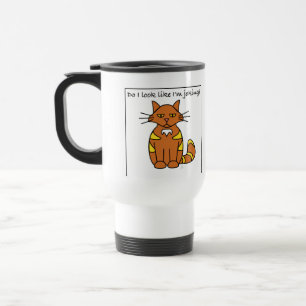 De Viaje Hago miro como soy taza humorística del gato del