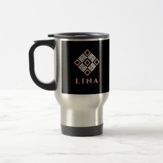 De Viaje Taza con el nombre LINA | Patrón geométrico modern