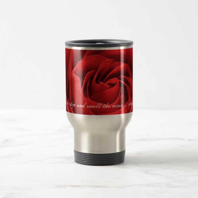 De Viaje Taza del flor del rosa rojo (Centro)