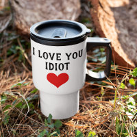 Taza divertida personalizada Te Amo Idiota y Coraz