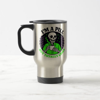 De Viaje Taza Esqueleto Alegre en Verde Neón