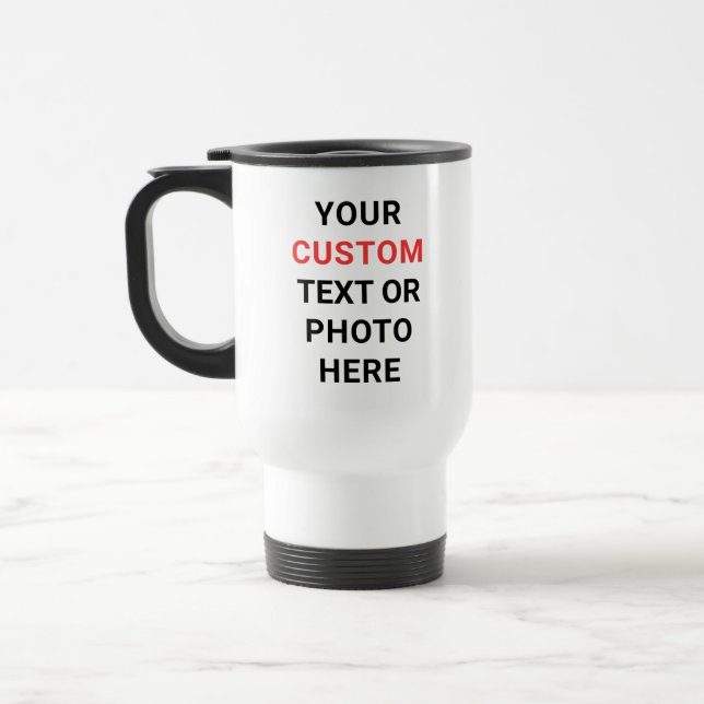De Viaje Taza Personalizada | Agrega Texto, Foto, Logo o Di (Izquierda)