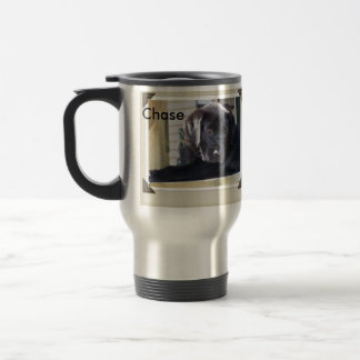 De Viaje taza personalizada del perrito