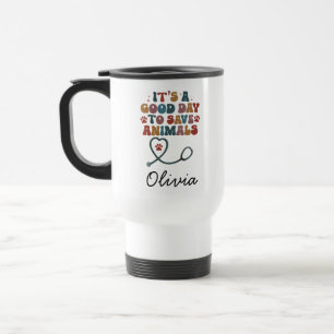 De Viaje Taza personalizada para veterinario, animal person