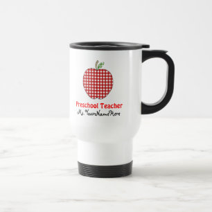 De Viaje Taza preescolar del profesor - guinga roja Apple