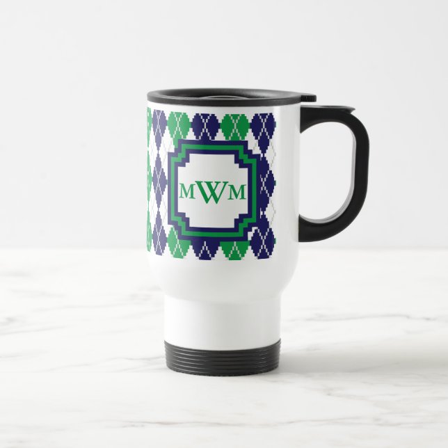 De Viaje Taza verde Argyle (Derecha)