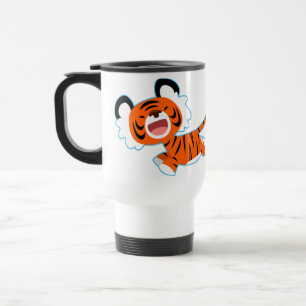 De Viaje Tigre lindo del dibujo animado en la taza del