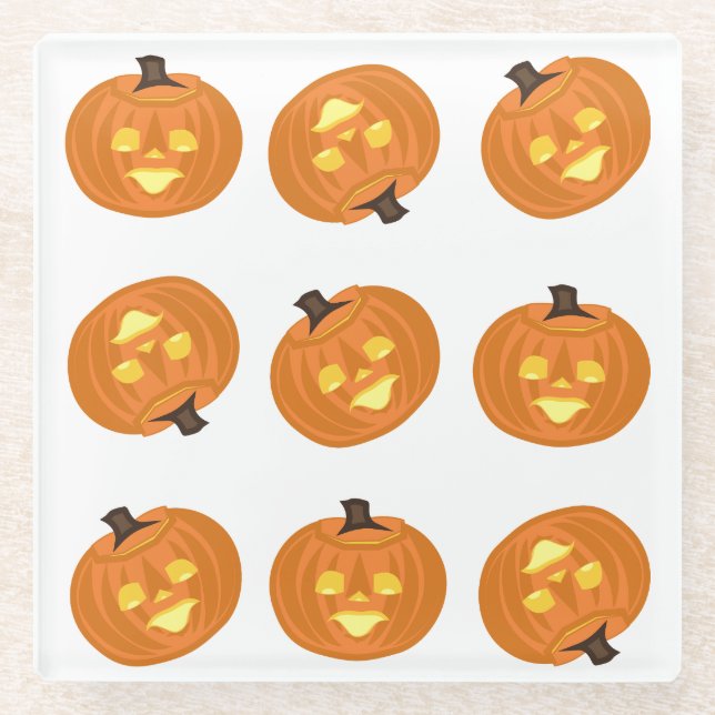 De Vidrio Feliz Halloween tema posavasos (Anverso)