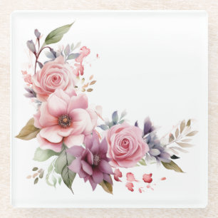 De Vidrio Flores rosadas: posavasos "Mi cocina"