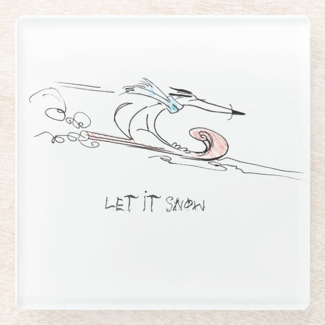 De Vidrio Let It Snow Posavasos (Anverso)
