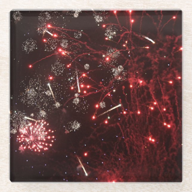 De Vidrio Posavasos para Bebidas con Fuegos Artificiales (Anverso)