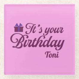De Vidrio Posavasos para Cumpleaños
