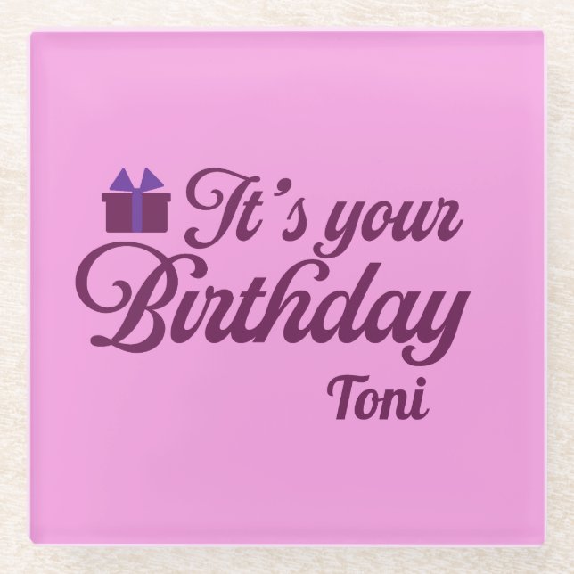 De Vidrio Posavasos para Cumpleaños (Anverso)