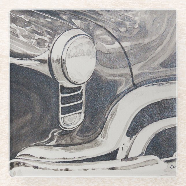 De Vidrio Rocket 88 Oldsmobile Posavasos (Anverso)