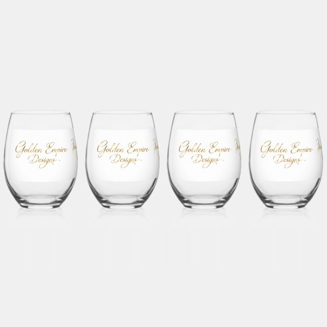 De Vino Vaso con diseño dorado (Anverso)