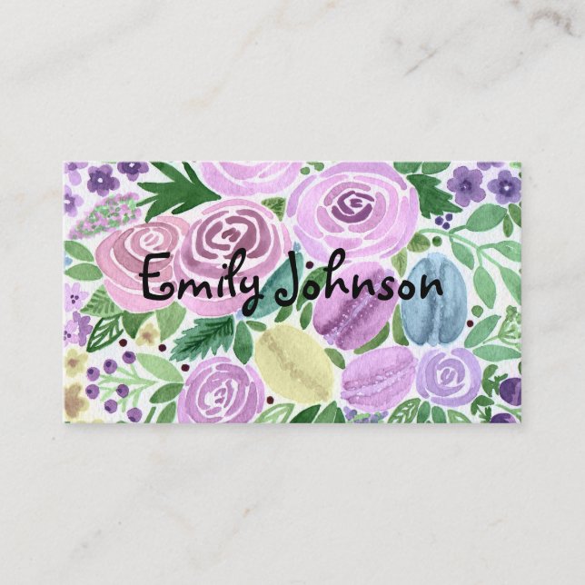 De Visita acuarela, tarjeta personal (Anverso)