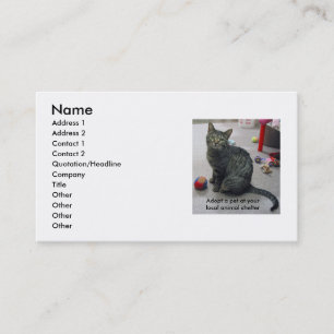 De Visita Adopte una tarjeta del perfil del mascota