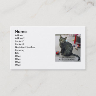 De Visita Adopte una tarjeta del perfil del mascota