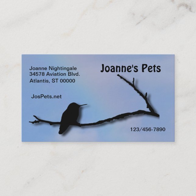 De Visita Autobús. Tarjeta - Hummingbird Silhouette (Anverso)