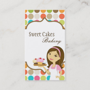 De Visita Baker Cup Pasteles Panadería Trajes Dulces Tarjeta