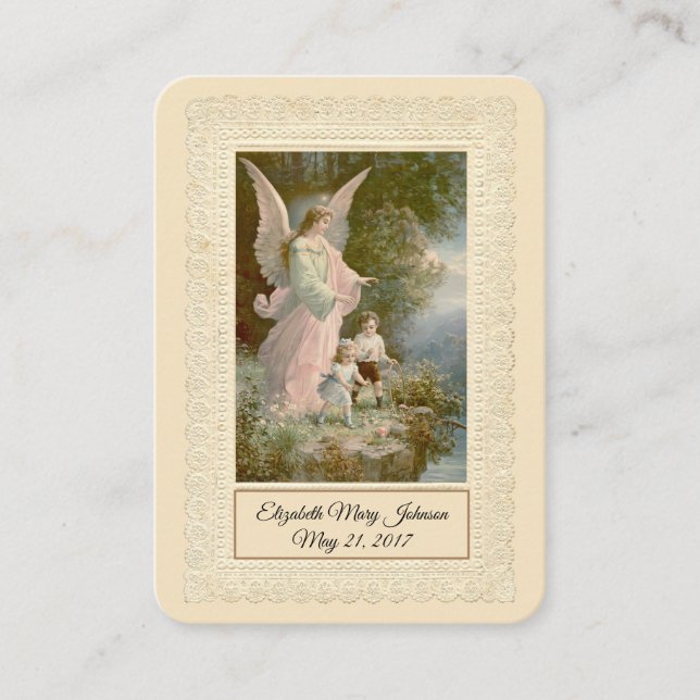 De Visita Bebé católico Baptismal Recuerden tarjeta sagrada (Anverso)