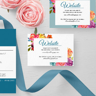De Visita Brillante verano colorido Boda floral tarjeta web