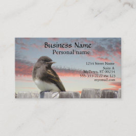 De Visita Bus. Tarjeta - Ave en la valla al atardecer