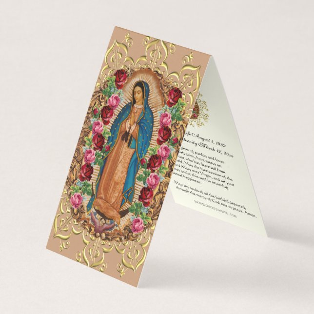 De Visita Careral Católico Guadalupe Oración Tarjeta Santa (Anverso)
