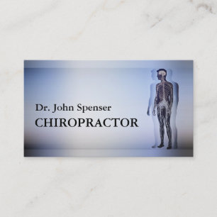 De Visita Chiropractico Chiropráctico Tarjeta azul corporal 