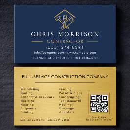De Visita Código QR Tarjeta Industrial Mejora del Hogar Azul