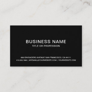 De Visita Crea tu propia tarjeta simple negra profesional