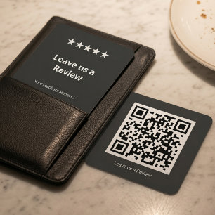 De Visita Cuadrada Código QR para dejarnos una reseña Tarjeta persona