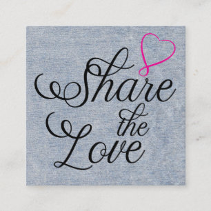 De Visita Cuadrada Comparte el amor kraft script tipografía tarjeta d