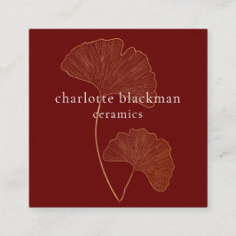 De Visita Cuadrada Tarjeta Gingko moderna QR Código QR para Red Squar