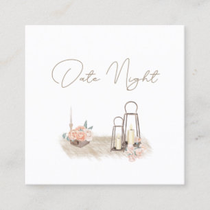 De Visita Cuadrada Tarjeta moderna boho rosa elegante floral para noc