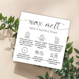 De Visita Cuadrada Wax Melings Care Gracias Tarjeta Elegante Script N