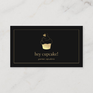 De Visita Cupcake Bakery Relieve metalizado dorado tarjeta d