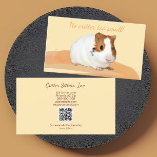 De Visita Cute Mascota Situ Guinea Cerdo Código QR Tarjeta d