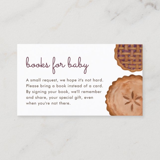 De Visita Cutie Pie Diaper Books para la tarjeta Baby Insert (Anverso)