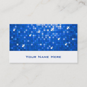De Visita Disco Tiles Dark Blue tarjeta blanca