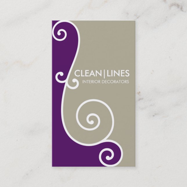 De Visita DISEÑADOR TARJETA art nouveau curvado divide (Anverso)