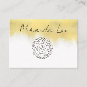 De Visita Diseño Mandala Floral Loto Tarjeta Dorada