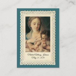 De Visita Elegante recuerdo religioso bautismal Tarjeta Sant
