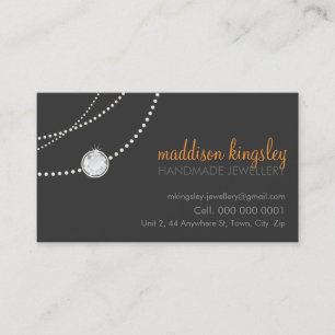 De Visita elegante tarjeta collar naranja gris