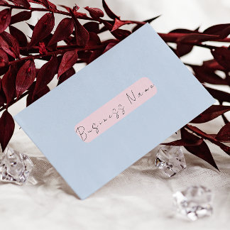 De Visita Elegante Tarjeta Minimalista Rosa con Código QR